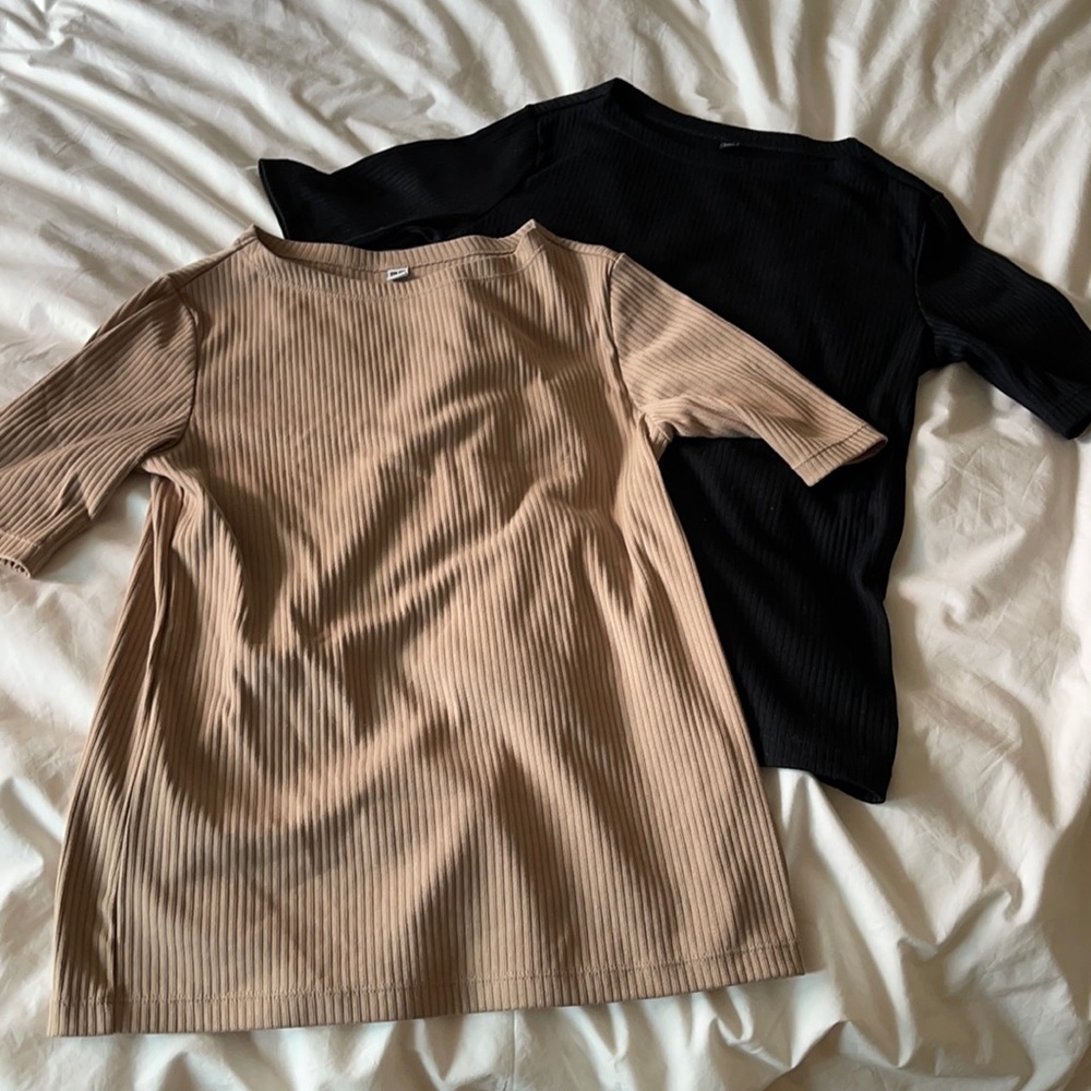 DONATING THIS WEEKEND Lot of 2 Uniqlo Rib Boatneck tops XS